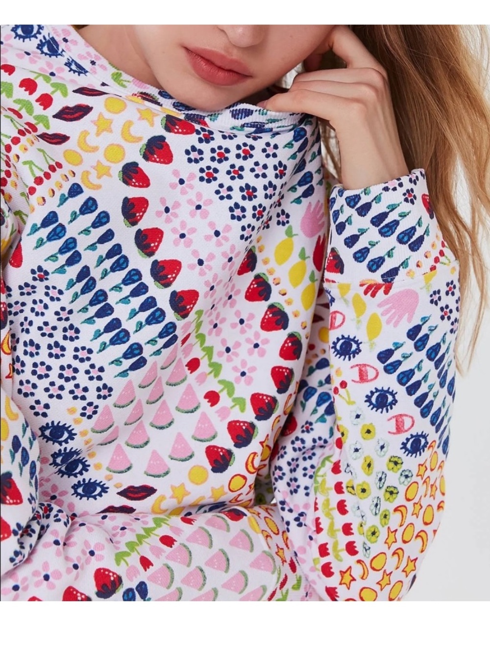 Champion x Susan Alexandra Reverse Weave Allover Print Sweatshirt XS